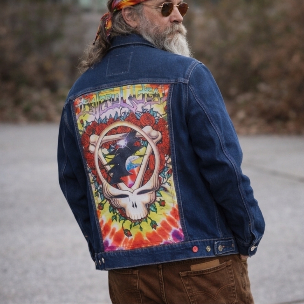 Levi's × Liquid Blue Grateful Dead Space Your Face Custom Trucker Jacket